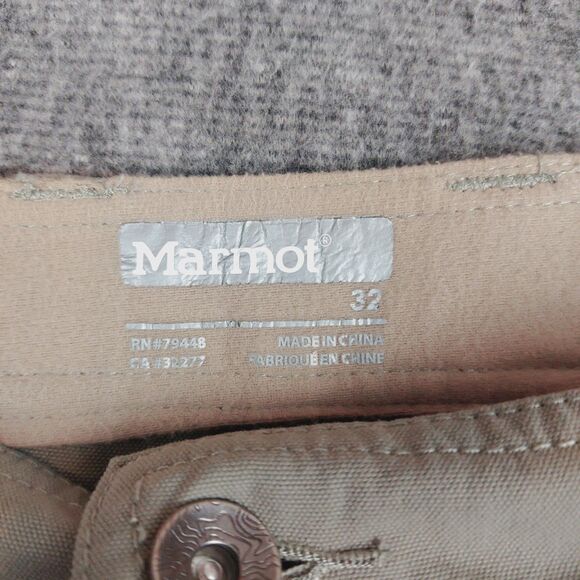 Marmot Men’s Size 32x32.5 Hiking Pants Green Flat Front Nylon Outdoor Active - Picture 5 of 9